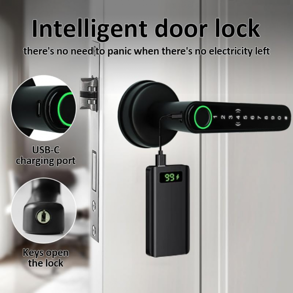 Yală digitală smart cu amprentă și cod PIN, pentru locuință/hotel [6]