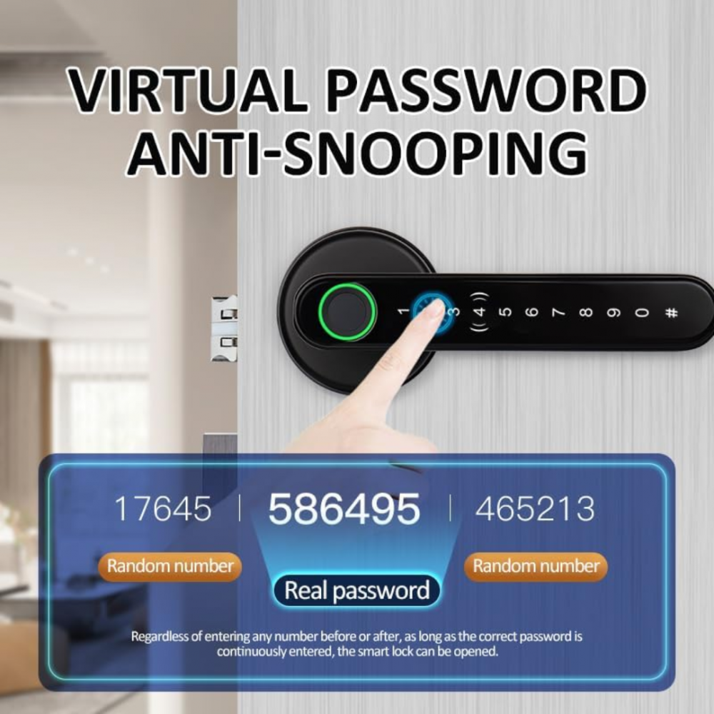 Yală digitală smart cu amprentă și cod PIN, pentru locuință/hotel [10]