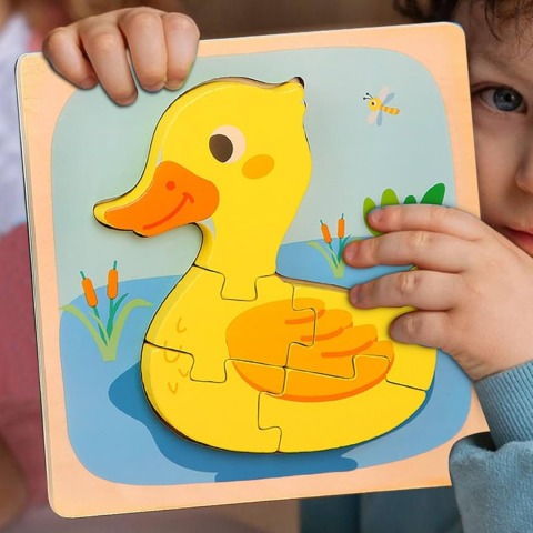 Puzzle 3D din lemn, model rățușcă [2]