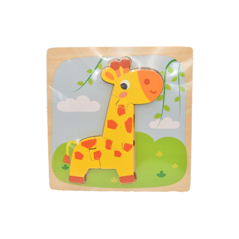 Jocuri și jucării - Puzzle cu 5 piese 3D, model girafă
