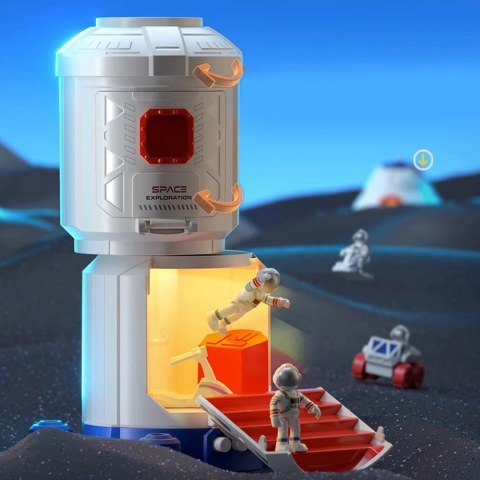 Stație spațială cu 2 figurine astronauți [1]