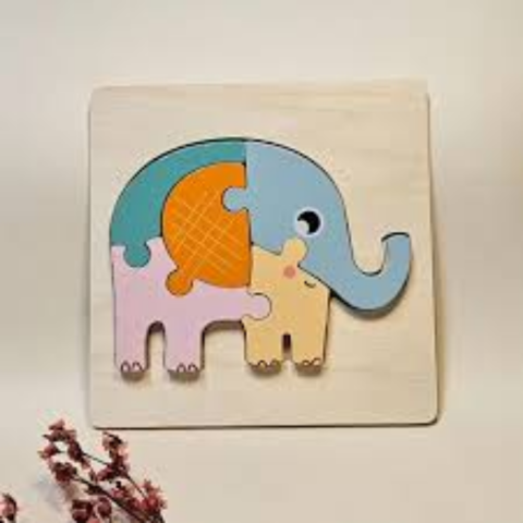 Puzzle cu 5 piese 3D, model elefant [4]