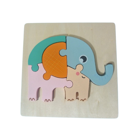 Puzzle cu 5 piese 3D, model elefant [6]