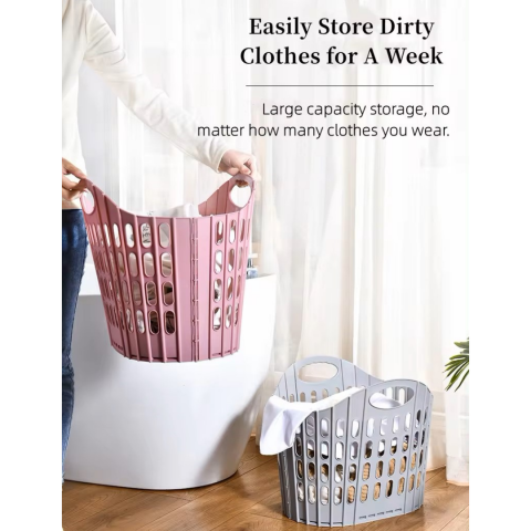 Coș mare pliabil din plastic, gri [4]