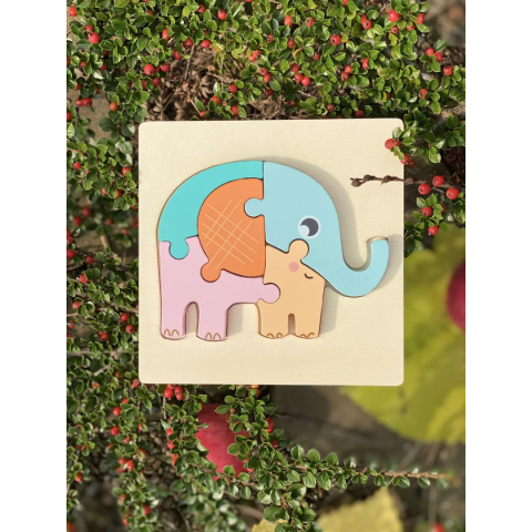 Puzzle cu 5 piese 3D, model elefant [1]