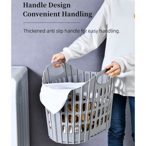 Coș mare pliabil din plastic, gri [5]