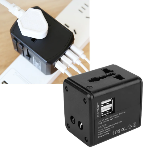 Adaptor priză călătorie universal (EU/UK/US/AU) cu 2 porturi USB [5]