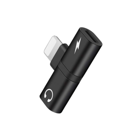 Electronice și IT - Adaptor 2 în 1 Lightning din aluminiu, negru