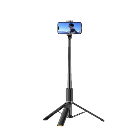 Selfie stick wireless cu trepied, Bluetooth și telecomandă, culoare negru [1]