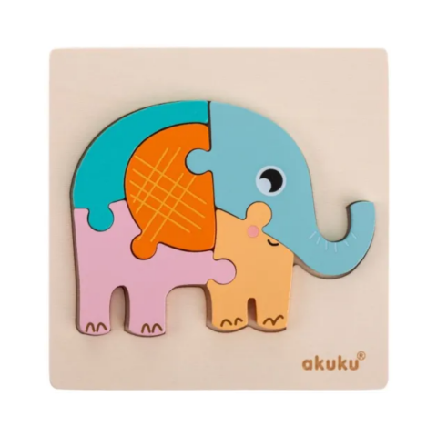 Puzzle cu 5 piese 3D, model elefant [2]