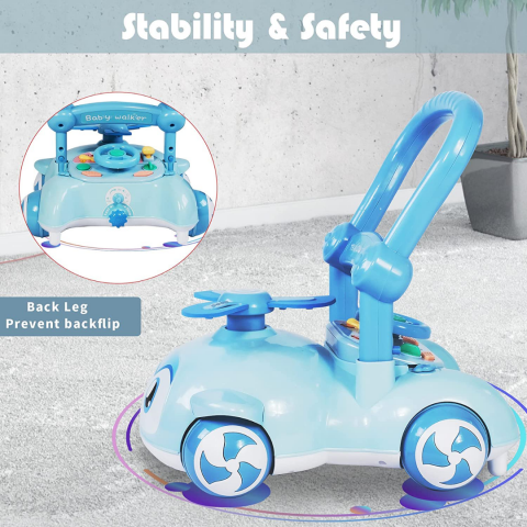 Antepremergător pentru copii, cu volan și elice, Bleu [4]