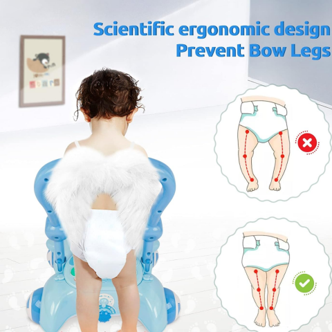 Antepremergător pentru copii, cu volan și elice, Bleu [3]