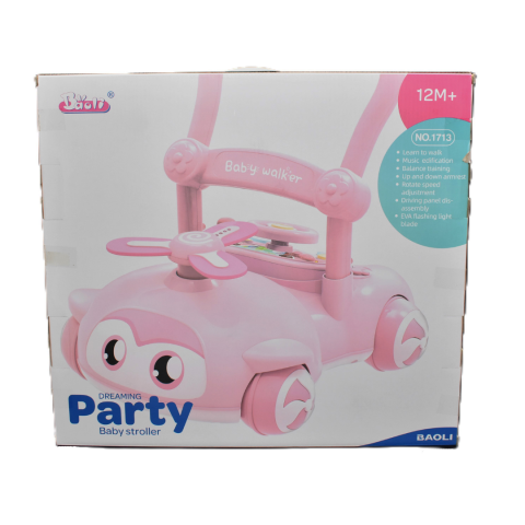 Antepremergător pentru copii, cu volan și elice, Roz [7]