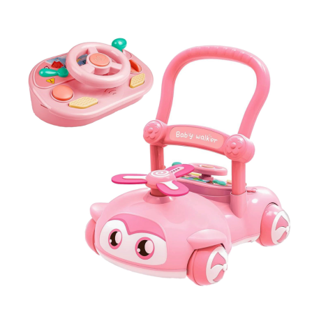 Jucării educative - Antepremergător pentru copii, cu volan și elice, Roz