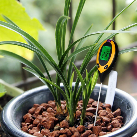 Aparat 4 în 1 pentru măsurarea nivelului pH, umidității, temperaturii și intensității solare, portabil, cu display LCD [6]