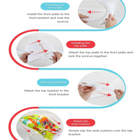 Balansoar și scaun 3 în 1 pentru bebeluși și copii, Roz [7]