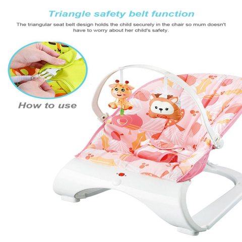 Balansoar și scaun 3 în 1 pentru bebeluși și copii, Roz [5]