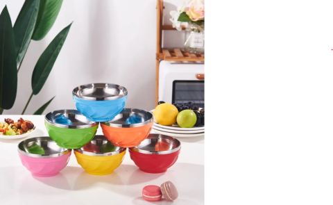 Bol bucatarie din inox cu capac, albastru deschis, 15 cm [5]