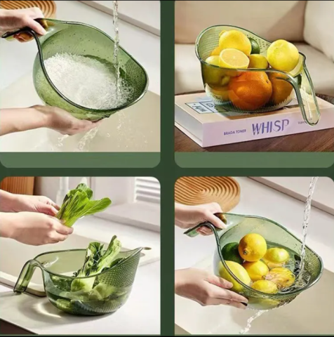 Bol cu sita integrata si maner ergonomic, 293x198x130 mm – pentru scurgerea si clatirea alimentelor [5]