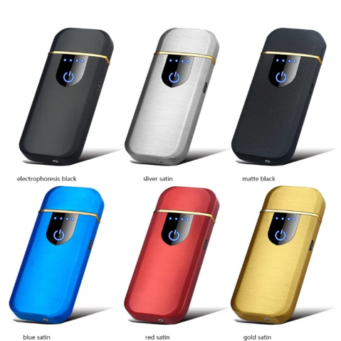 Bricheta electrica, indicator baterie cu activare Touch, reincarcabila USB, Argintiu [2]