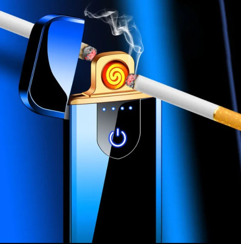 Bricheta electrica, indicator baterie cu activare Touch, reincarcabila USB, Negru [3]