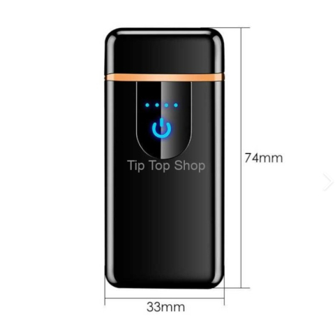 Bricheta electrica, indicator baterie cu activare Touch, reincarcabila USB, Negru mat [3]