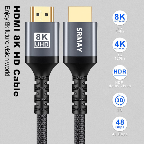 Cablu HDMI 2.1, 2m, 8K 60Hz, 4K 144Hz [4]