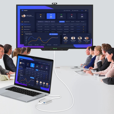 Hub USB-C 3 în 1 (USB 3.0, USB-C, HDMI), gri [7]