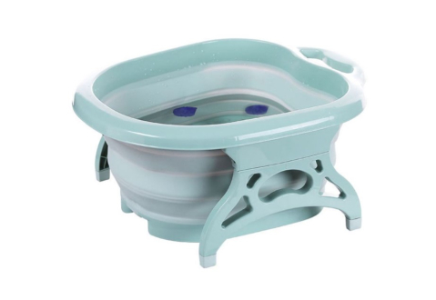 Cadita pentru picioare, design pliabil, cu role pentru masaj, verde [3]