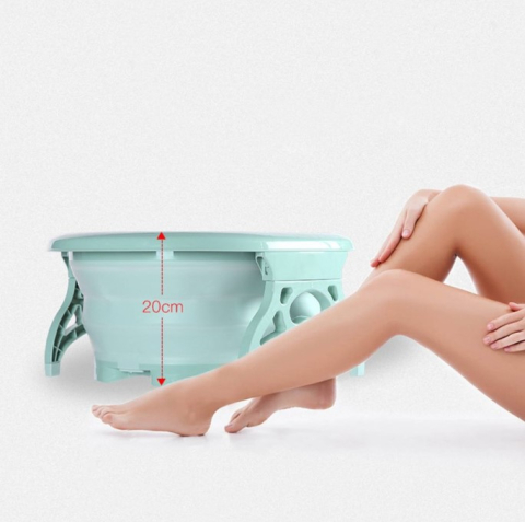 Cadita pentru picioare, design pliabil, cu role pentru masaj, verde [2]