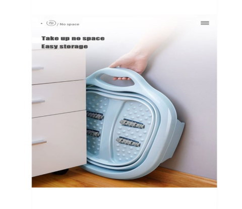 Cadita pentru picioare, design pliabil, cu role pentru masaj, verde [4]