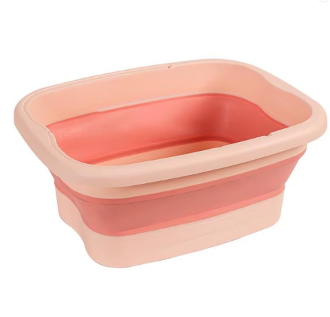 Baie - Cadita pentru picioare, pliabila, cu puncte de presiune, reflexoterapie, Roz