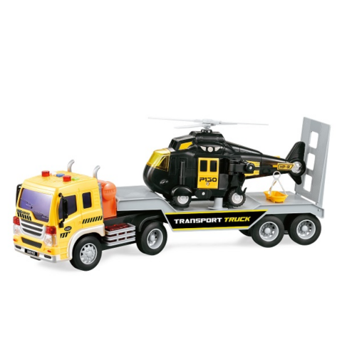 Jucării băieți - Camion cu platformă și elicopter