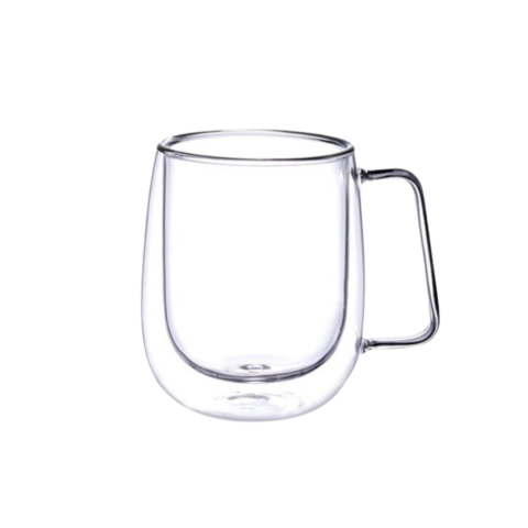 Ustensile pentru Băuturi - Cana din sticlă borosilicată cu pereți dubli