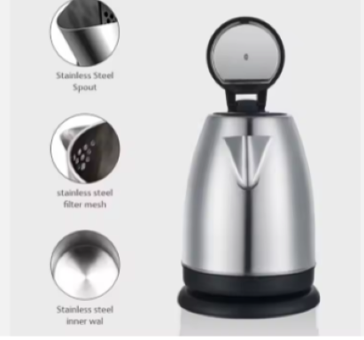 Cana Fierbator din inox, Capacitate 2 L, 1500 W, Protectie Supraincalzire, Baza Rotativa 360 [3]