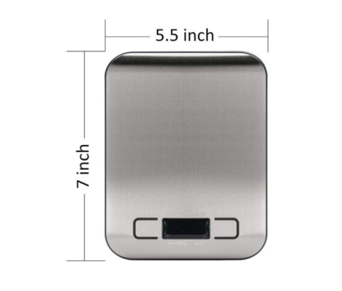 Gătit - Cantar electronic de bucatarie, inox, capacitate 5kg, iluminare fundal, baterii, argintiu