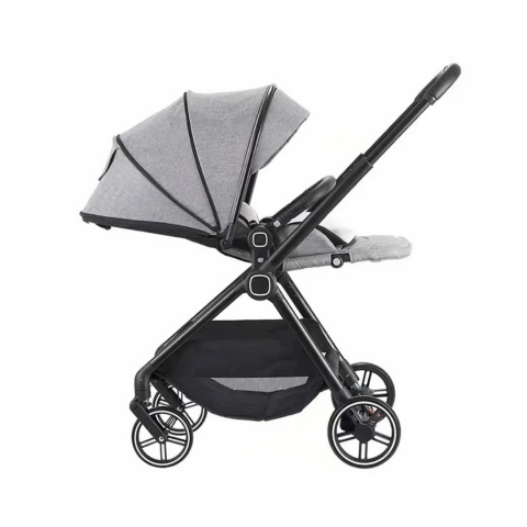 La Plimbare - Cărucior copii 2 în 1, cu înălțător, Gri deschis