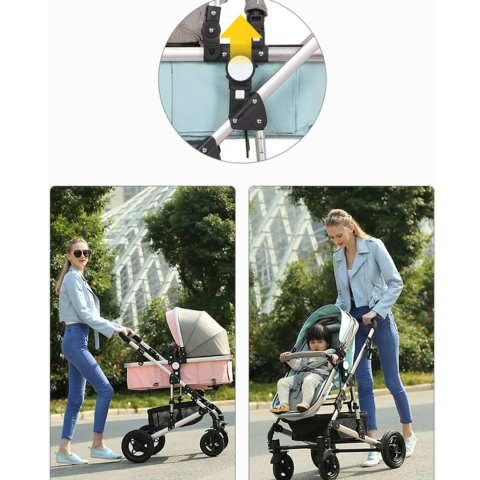 Cărucior copii 3 în 1, cu scaun auto, Gri Închis [7]