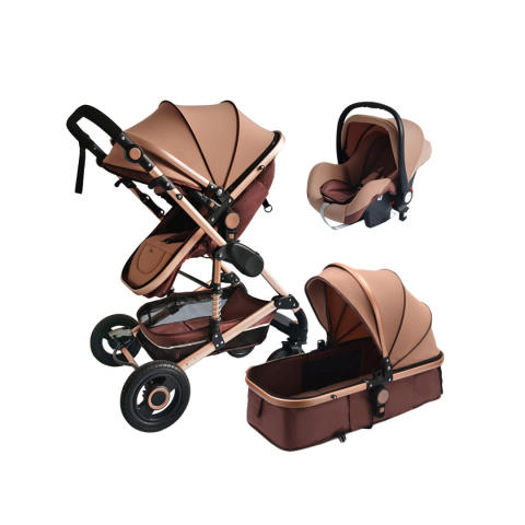 Cărucior copii 3 în 1, cu scaun auto, Kaki [1]