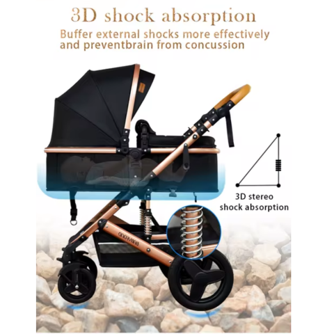 Cărucior copii 3 în 1, cu scaun auto, Negru [4]