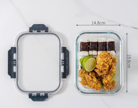 Articole Ambalare - Caserola alimentara din sticla, capac etans, 1040ml