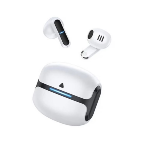 Gadgeturi - Casti Wireless Audio, fara fir, Bluetooth 5.3, Microfon, Touch control, Noise Cancelling, Bass puternic, Mod gaming cu efect dinamic, Carcasa magnetica, Rezistente la apa, Latenta redusa, Alb