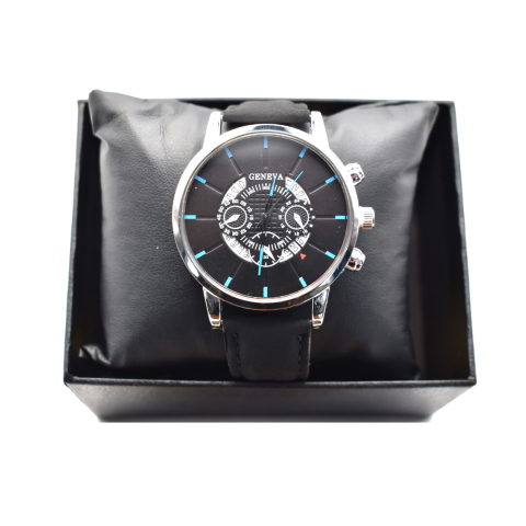 Ceas bărbătesc cu 3 brățări, rezistent la apă, negru/albastru [3]