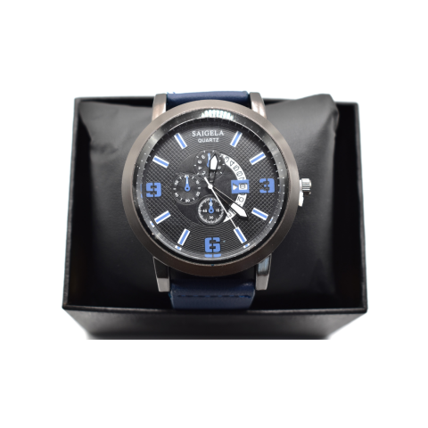 Ceas bărbătesc cu 3 brățări, negru/albastru [4]