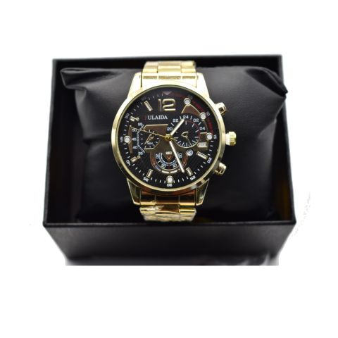 Ceas bărbătesc elegant din oțel inoxidabil cu două brățări, auriu [1]