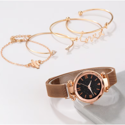 Ceas damă casual cu brățară magnetică și set de brățări [3]