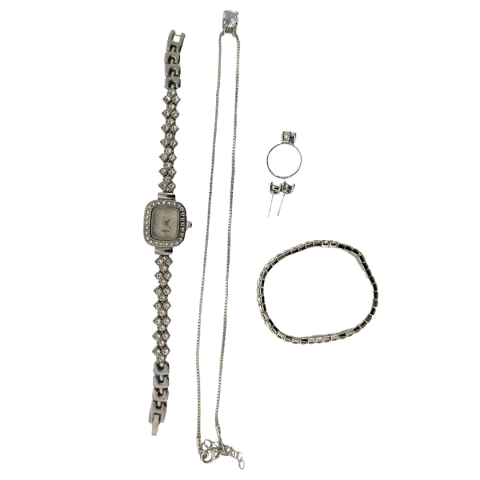 Damă - Ceas damă cu set bijuterii argintii