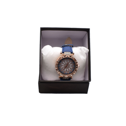 Ceas damă cu set bijuterii aurii și albastre [2]