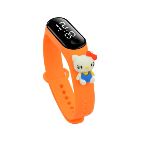 Copii - Ceas pentru Copii, model Hello Kitty, Portocaliu