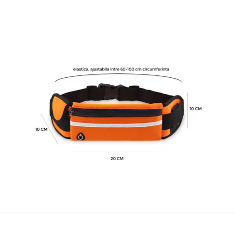 Centură alergare tip borsetă, portocaliu [3]